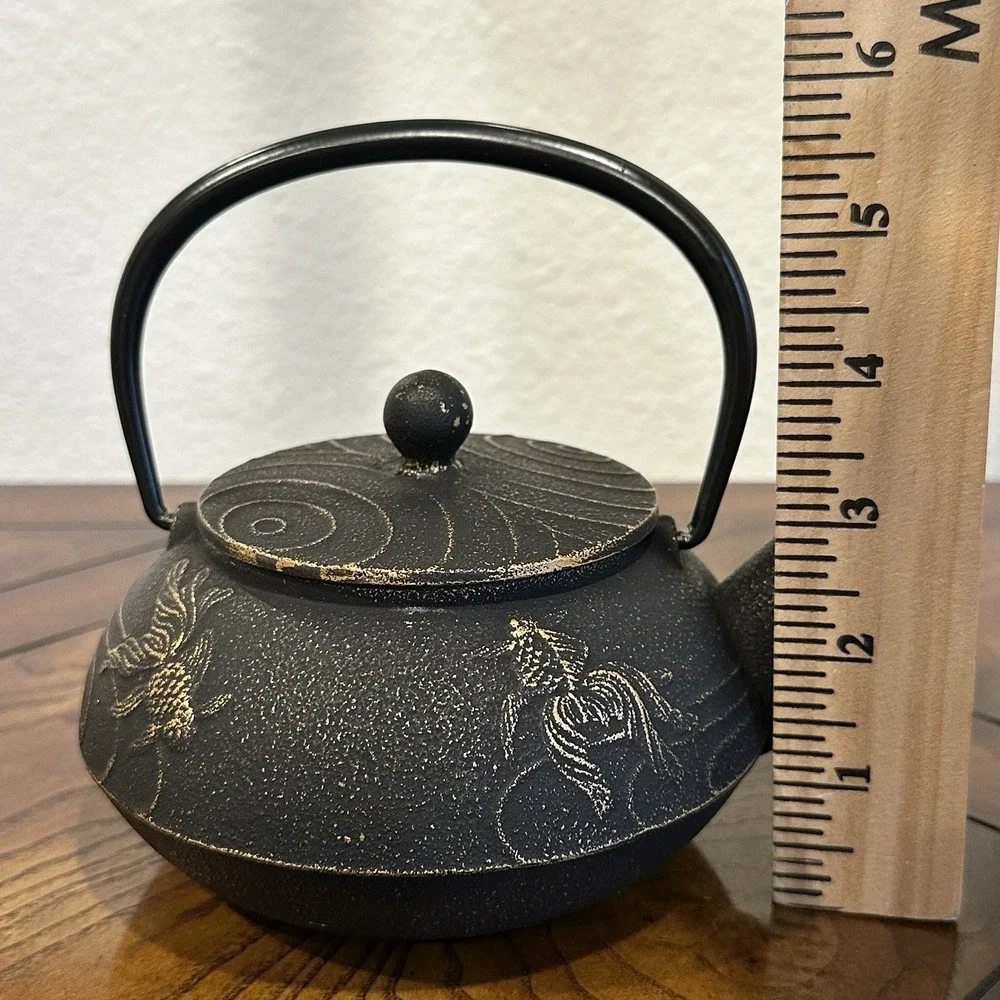 Iwachu Japanese Iron Teapot Tetsubin‎ Set 8 Pieces Goldfish Cast Iron 21oz